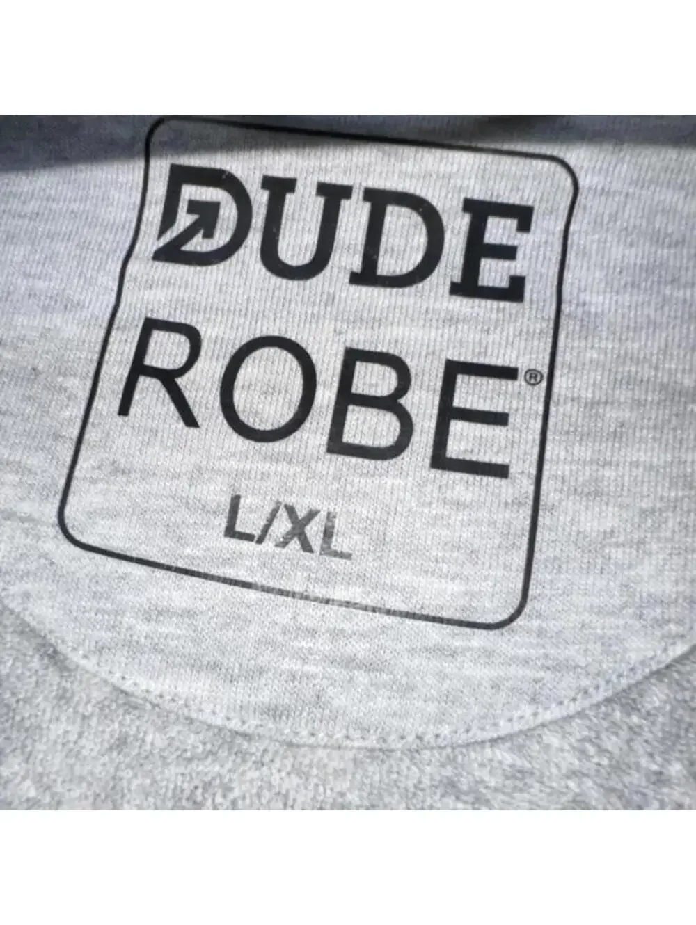 DudeRobe Men's Robe  L / XL– Hooded TERRY Bath Robe for Men with Pockets Grey